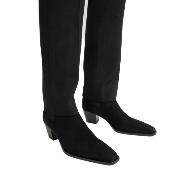 Suede city boots in Black suede - Image 3