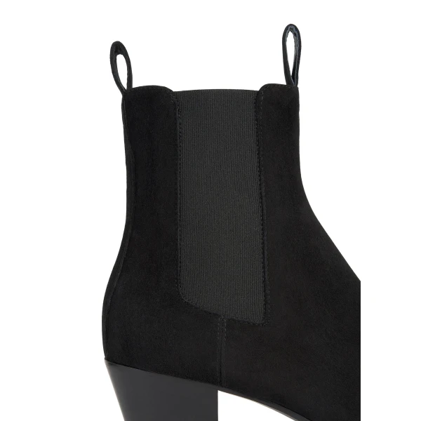 Suede city boots in Black suede - Image 5