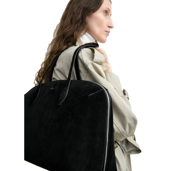 Suede day tote in Black - Image 2
