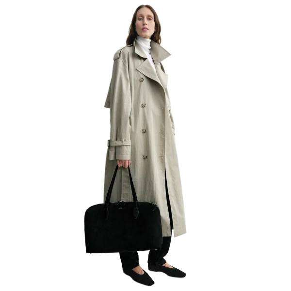 Suede day tote in Black - Image 3