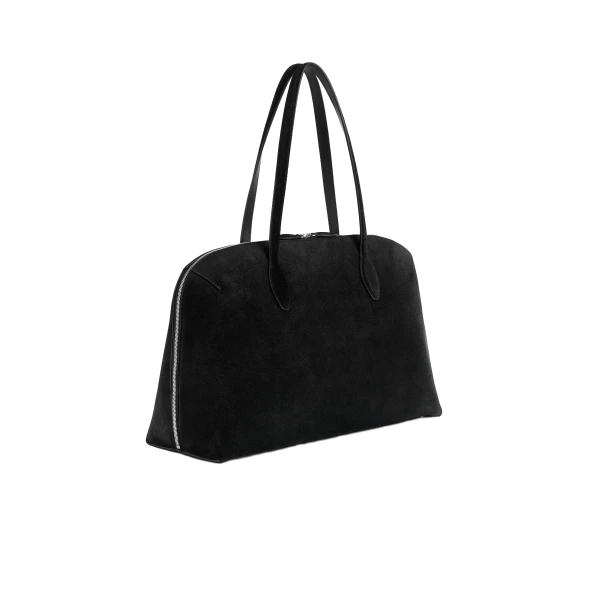 Suede day tote in Black - Image 4