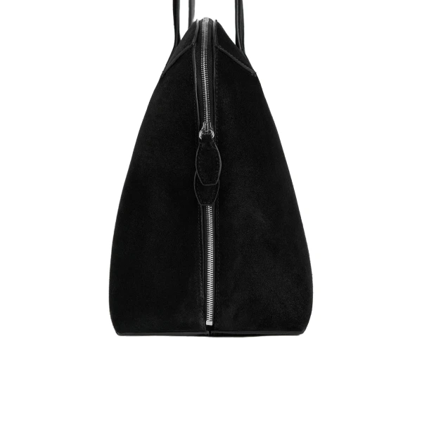 Suede day tote in Black - Image 5