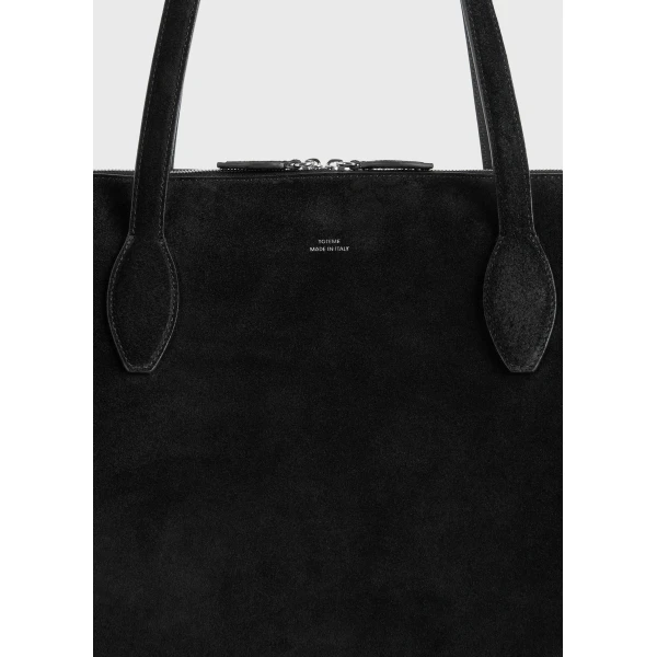 Suede day tote in Black - Image 6