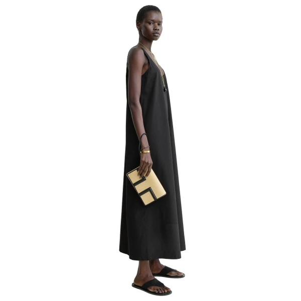 T-Flap woven envelope in Natural / Black - Image 2