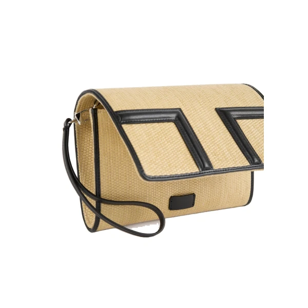 T-Flap woven envelope in Natural / Black - Image 4