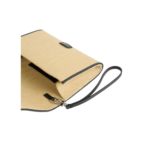 T-Flap woven envelope in Natural / Black - Image 5