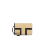 Toteme T-Flap woven envelope in Natural / Black