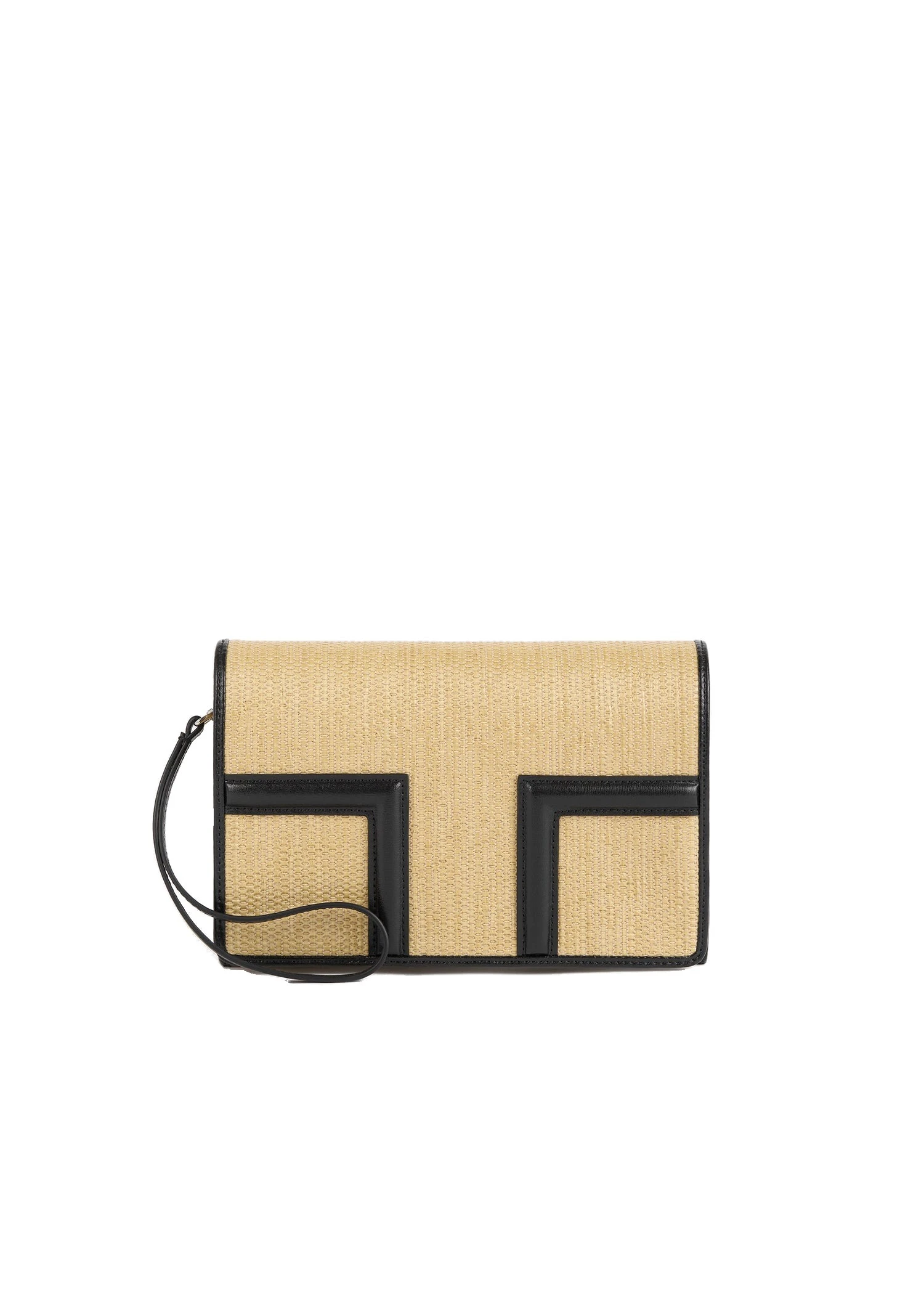 T-Flap woven envelope in Natural / Black