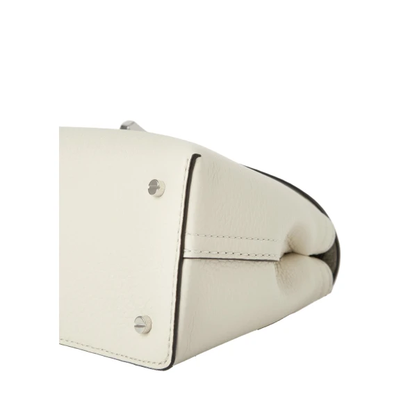 T-Lock grained-leather clutch in Milk - Image 5