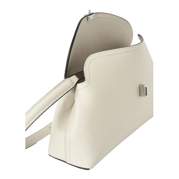 T-Lock grained-leather clutch in Milk - Image 6