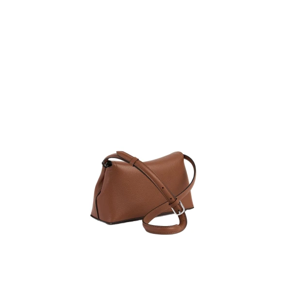 T-Lock grained-leather clutch in Sienna - Image 4