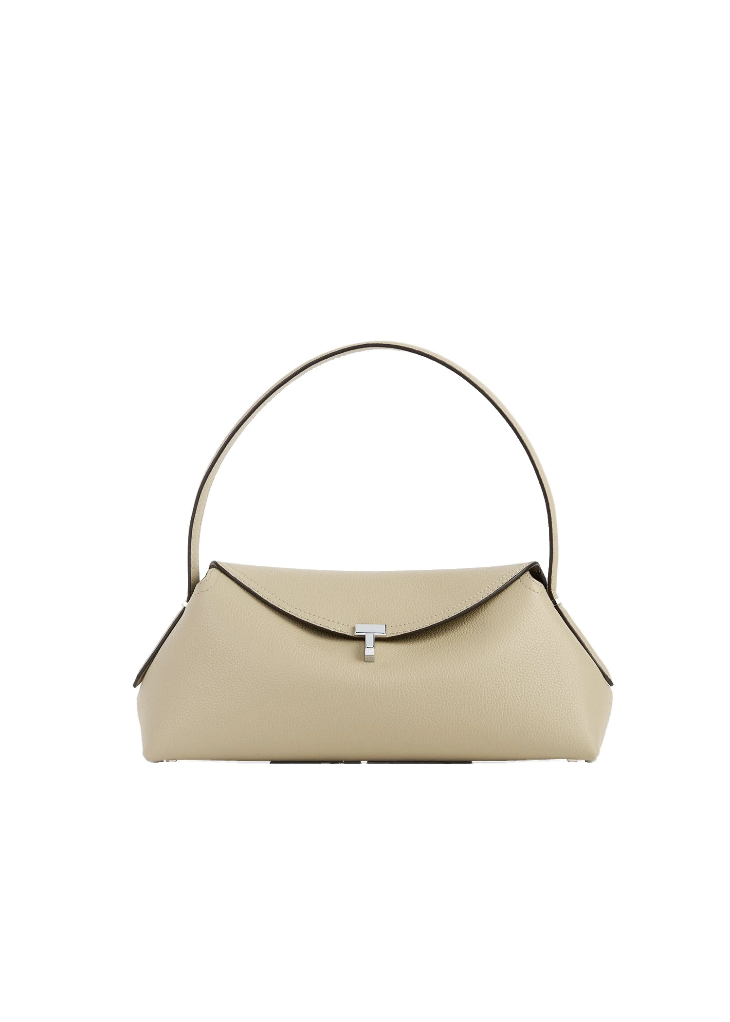 T-Lock grained-leather shoulder in Cashew