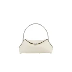 Toteme T-Lock grained-leather shoulder in Milk