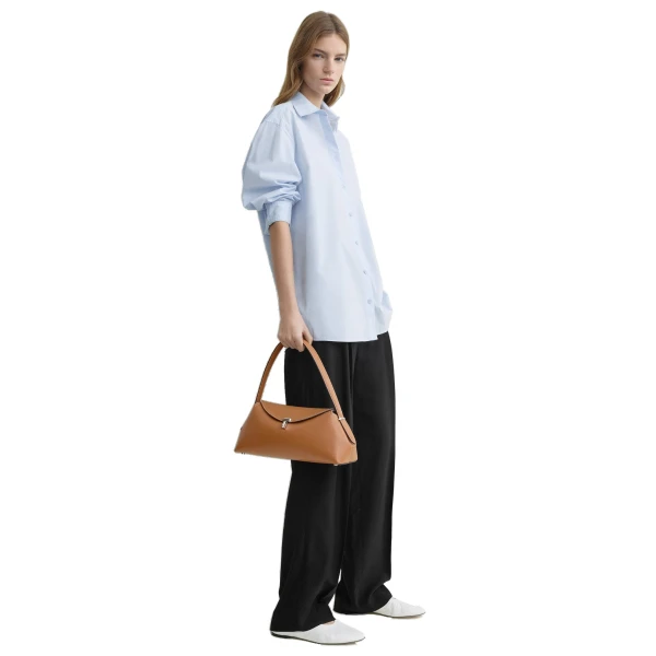 T-Lock grained-leather shoulder in Tan - Image 3