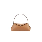 Toteme T-Lock grained-leather shoulder in Tan