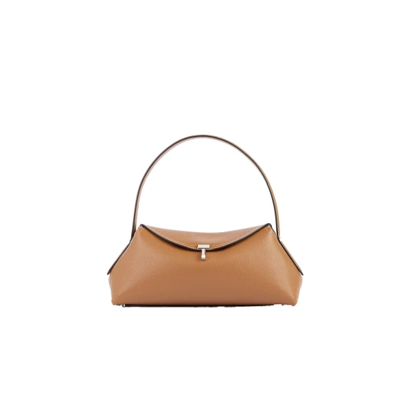 T-Lock grained-leather shoulder in Tan