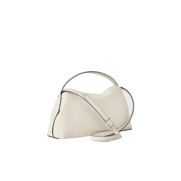 T-Lock grained-leather top handle in Milk - Image 4