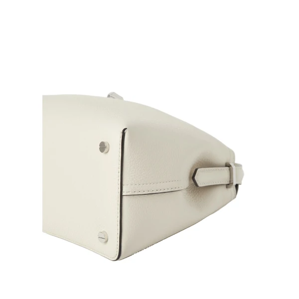 T-Lock grained-leather top handle in Milk - Image 5