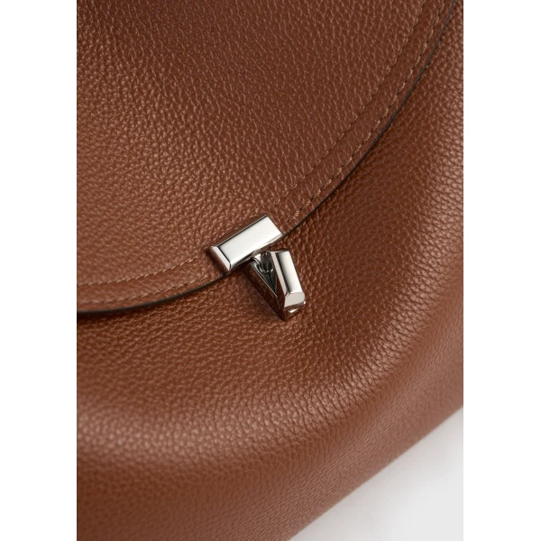 T-Lock grained-leather top handle in Sienna - Image 5