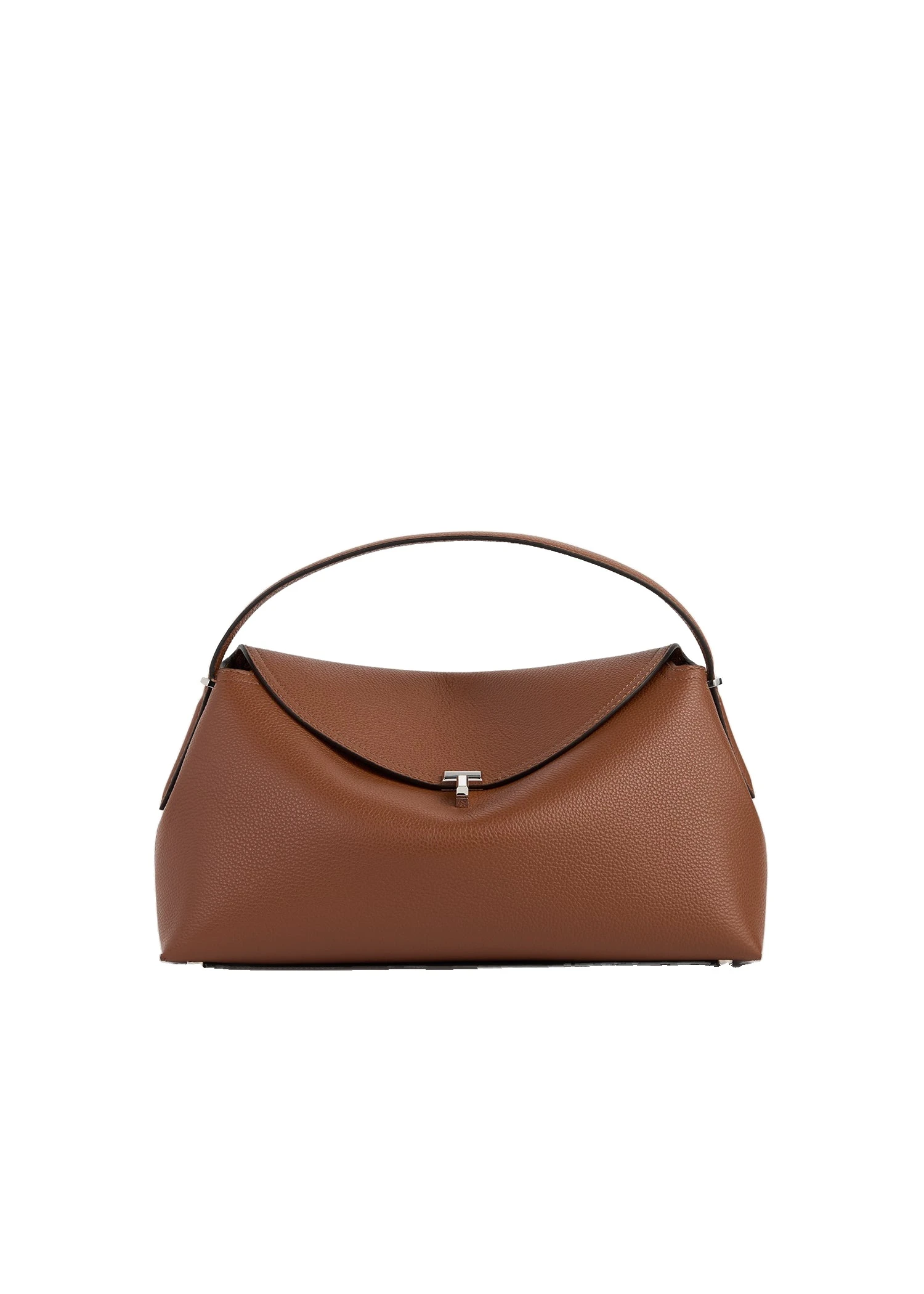 T-Lock grained-leather top handle in Sienna
