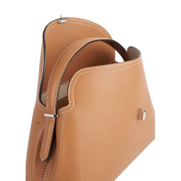 T-Lock grained-leather top handle in Tan - Image 5