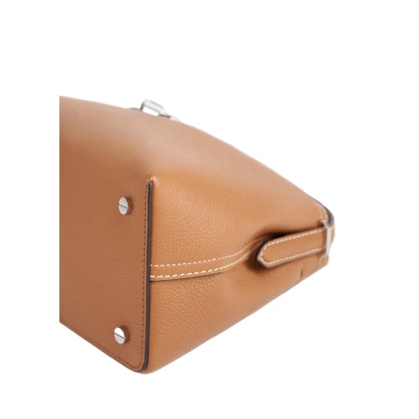 T-Lock grained-leather top handle in Tan - Image 6