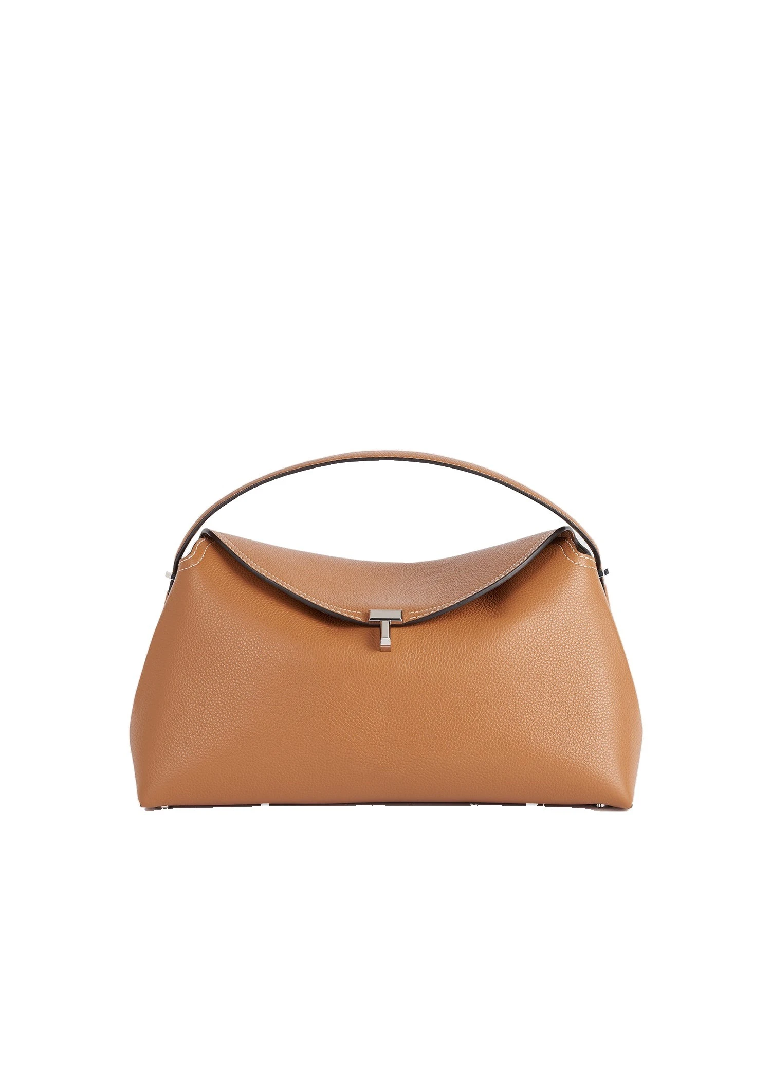 T-Lock grained-leather top handle in Tan