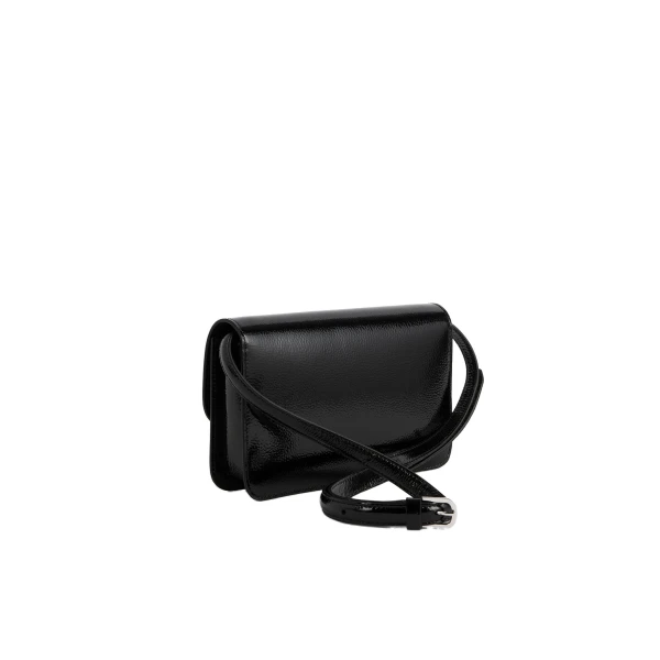 T-Lock grained-patent crossbody in Black - Image 5
