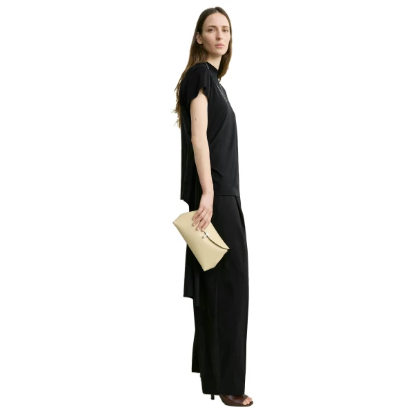 T-Lock leather clutch in Champagne - Image 2