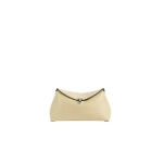 Toteme T-Lock leather clutch in Champagne