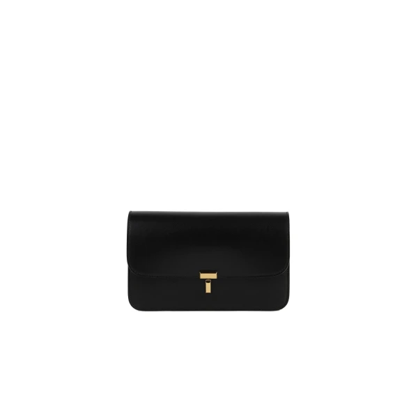 T-Lock leather crossbody in Black