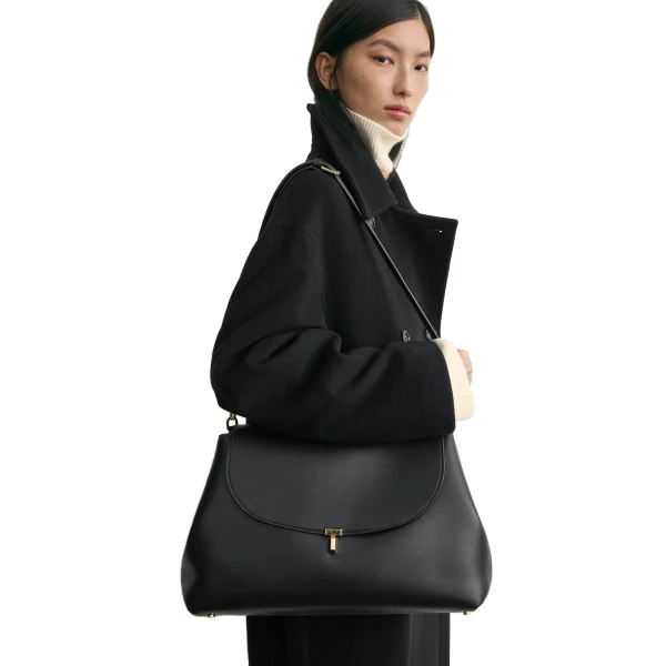 T-Lock leather satchel in Black - Image 2