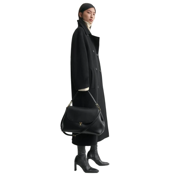 T-Lock leather satchel in Black - Image 3