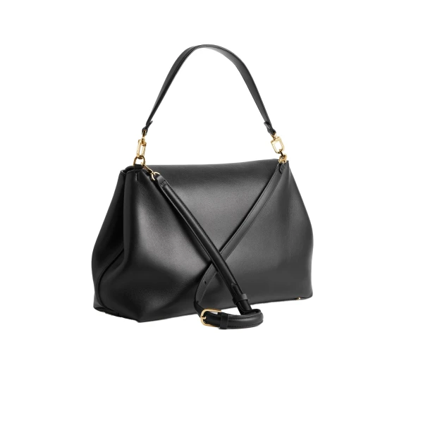 T-Lock leather satchel in Black - Image 4