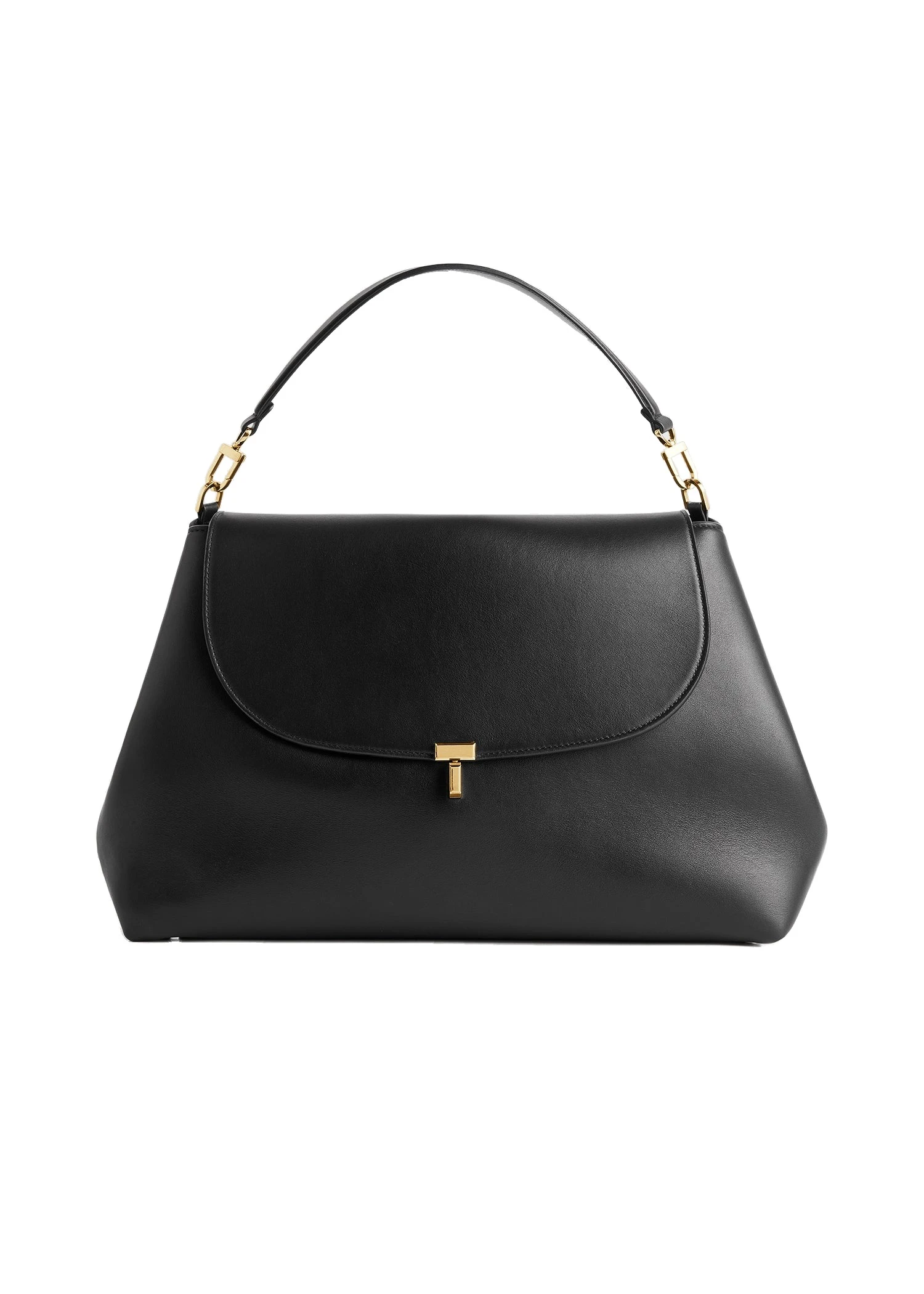 T-Lock leather satchel in Black