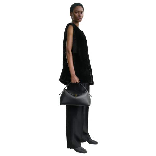 T-Lock leather top handle in Black - Image 3