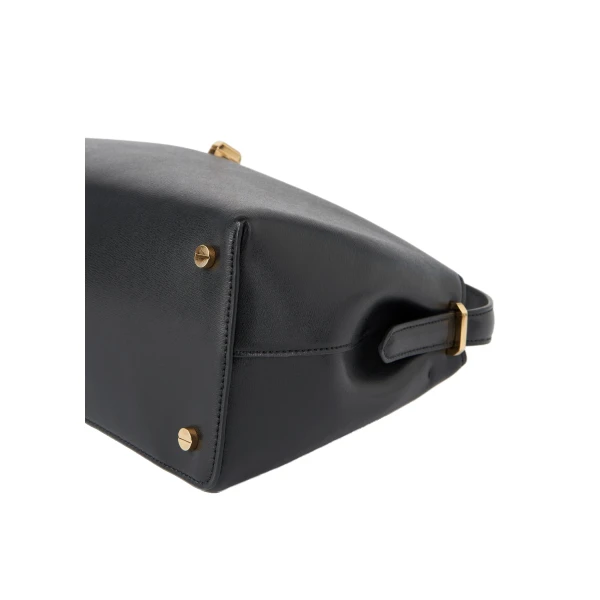 T-Lock leather top handle in Black - Image 6