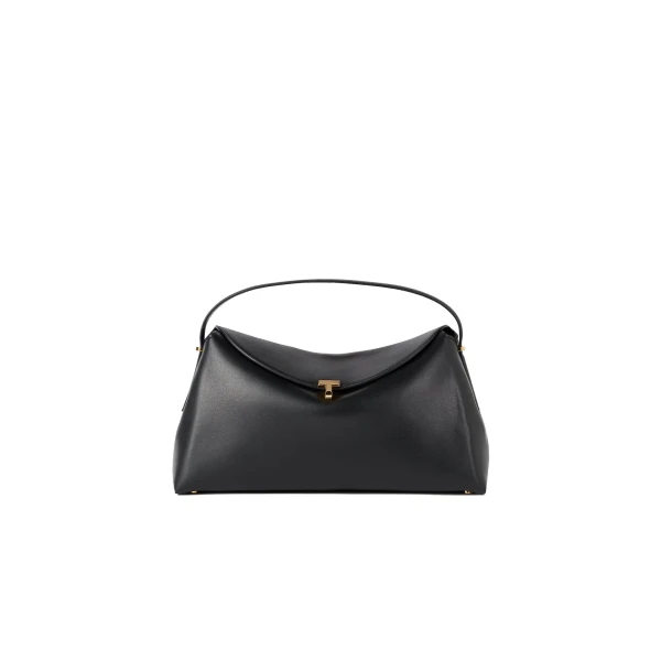 T-Lock leather top handle in Black
