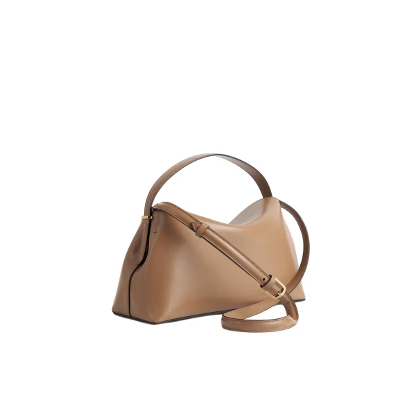 T-Lock leather top handle in Camel - Image 4