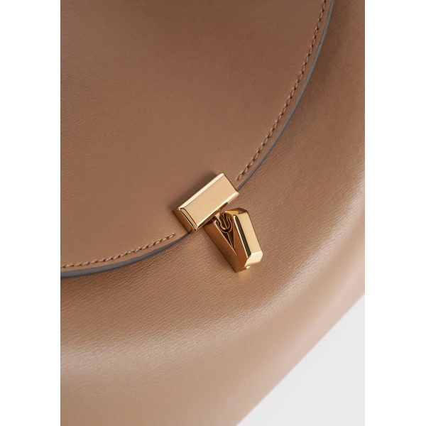 T-Lock leather top handle in Camel - Image 5