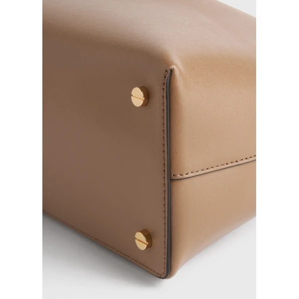 T-Lock leather top handle in Camel - Image 6