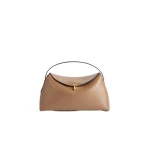 Toteme T-Lock leather top handle in Camel
