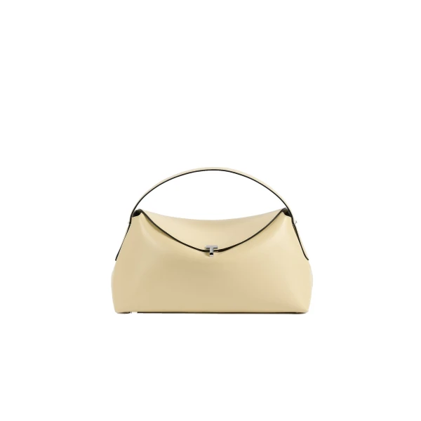 Toteme T-Lock leather top handle in Champagne