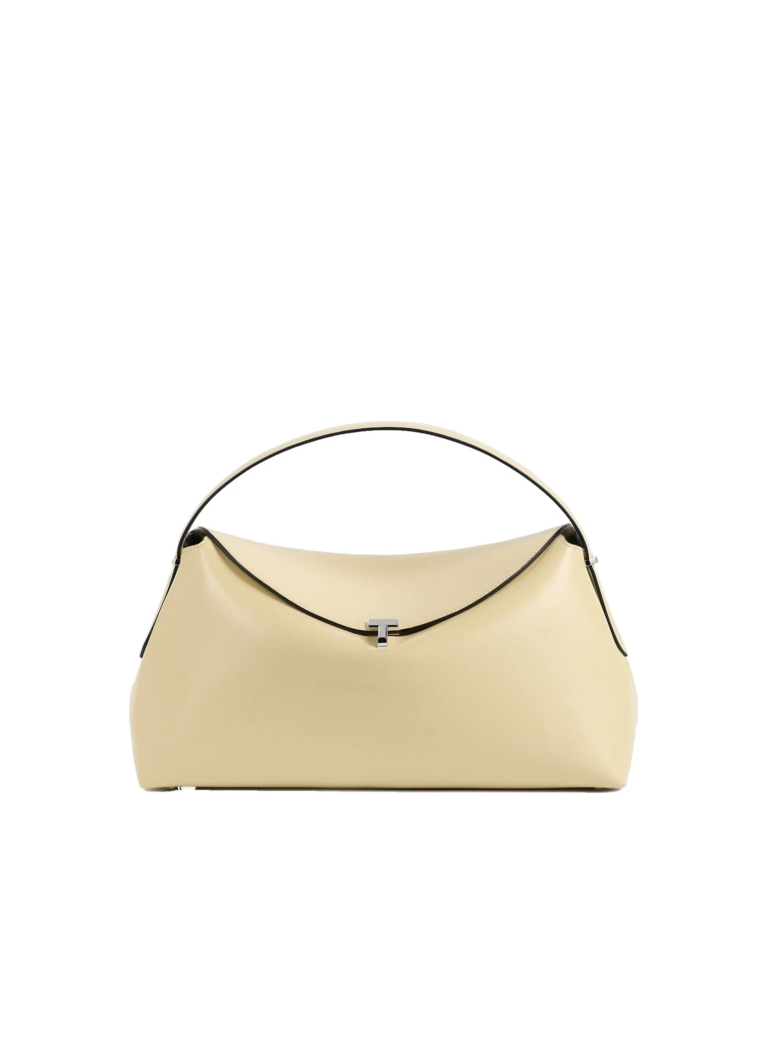 T-Lock leather top handle in Champagne