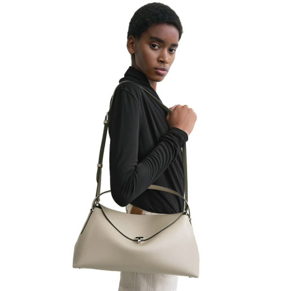 T-Lock leather top handle in Fawn - Image 2