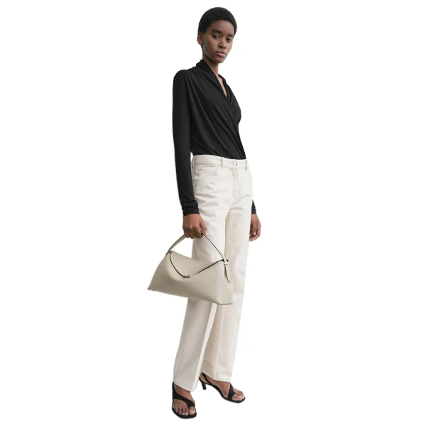 T-Lock leather top handle in Fawn - Image 3