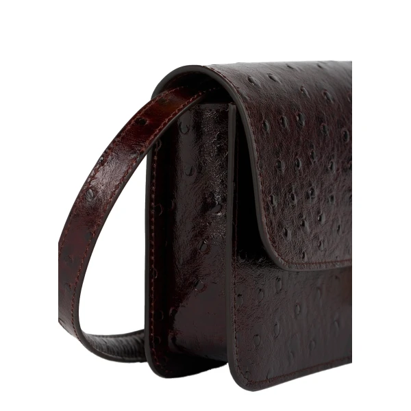 T-Lock ostrich-embossed crossbody in Bordeaux - Image 6