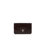 Toteme T-Lock ostrich-embossed crossbody in Bordeaux
