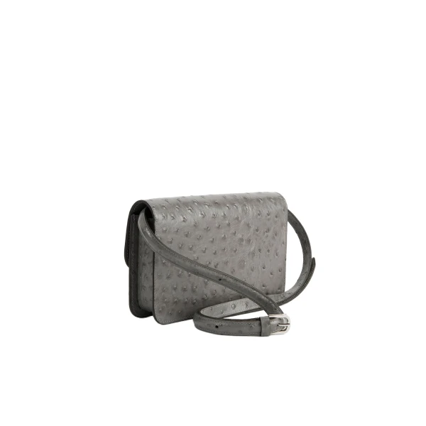 T-Lock ostrich-embossed crossbody in Grey - Image 4