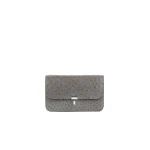 Toteme T-Lock ostrich-embossed crossbody in Grey